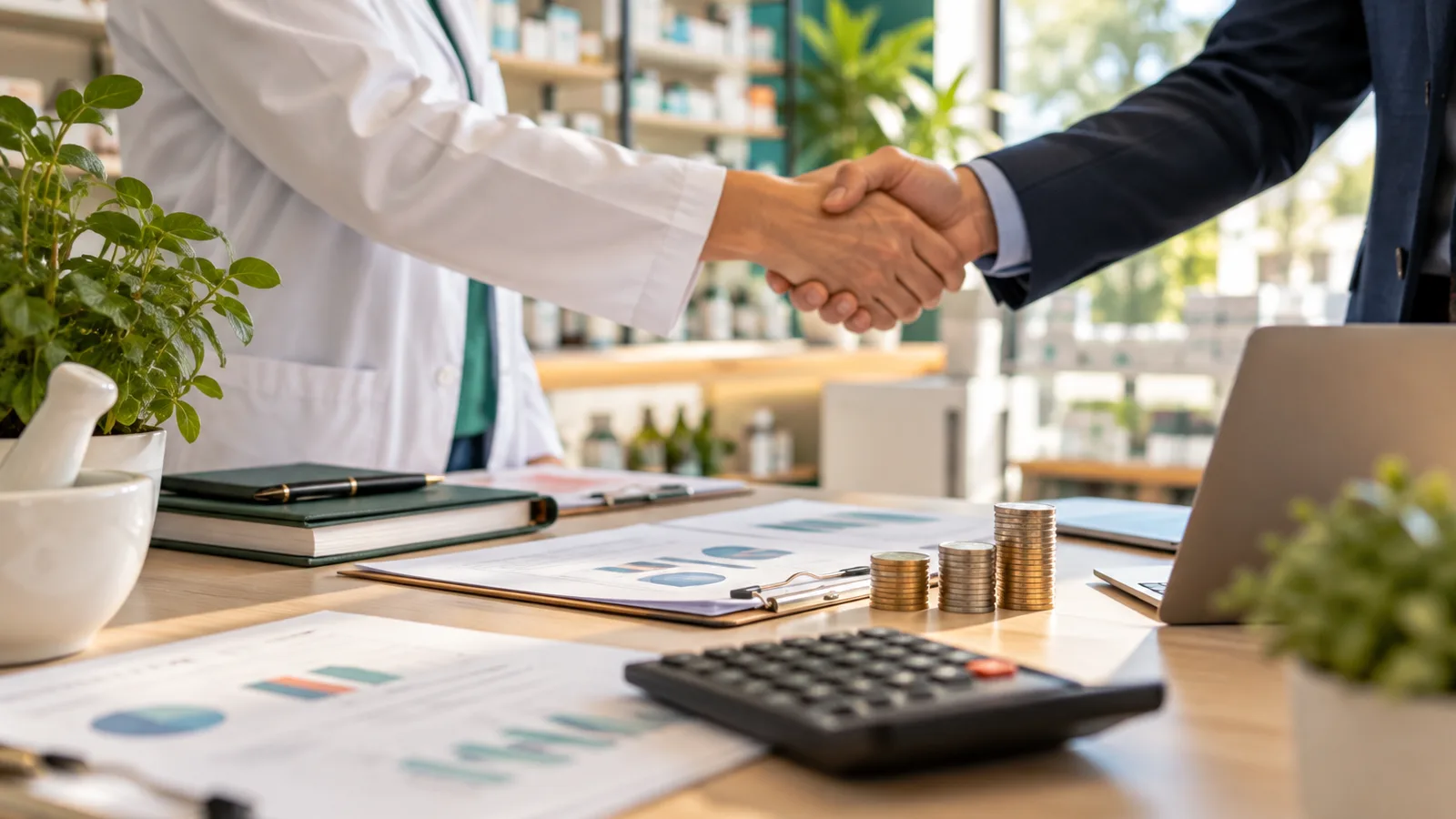 Calculatrice, fiscalité de la vente d’une pharmacie