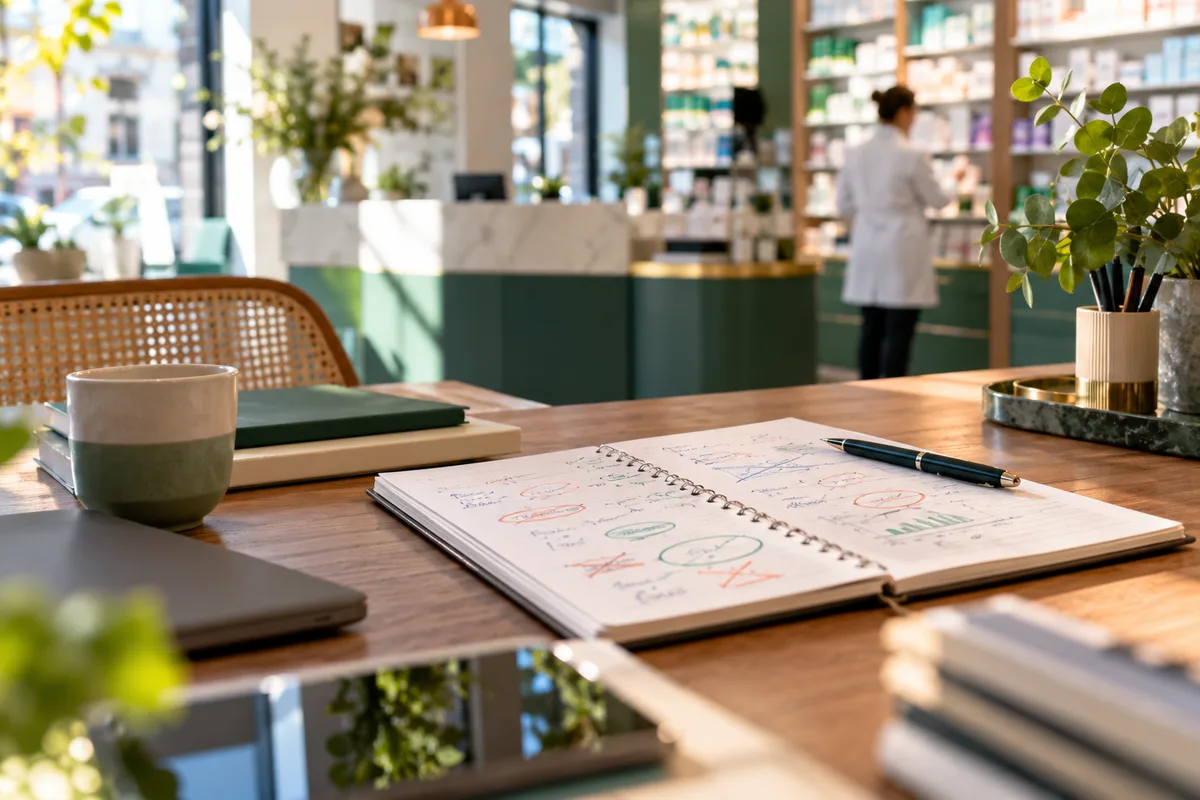 Carnet avec chiffres illisibles barrés et entourés, négocier le prix de vente